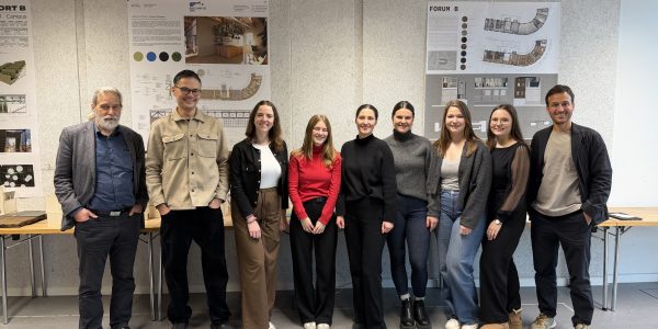 Architekturstudierende präsentieren Entwürfe für Fort B