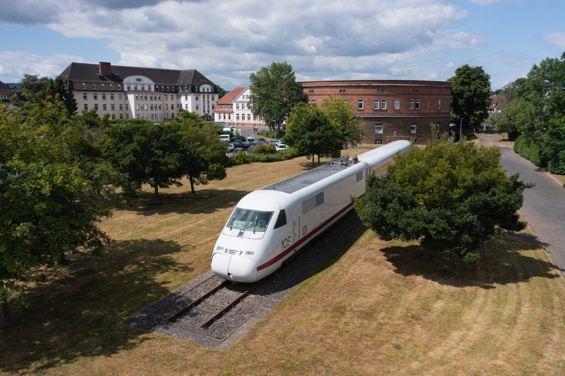 ICE auf dem Gelände des RailCampus (Luftbild)